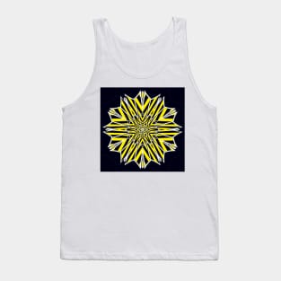 Intricate yellow and black chevron floral fantasy pattern in the style of David Hockney Tank Top